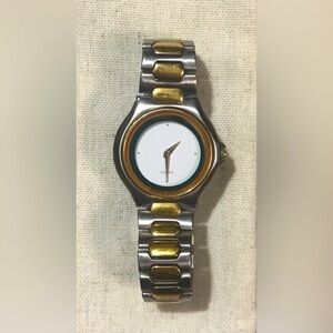Gucci Paolo Gucci Two-Tone Silver & Gold Stainless Steel Swiss Quartz Wristwatch